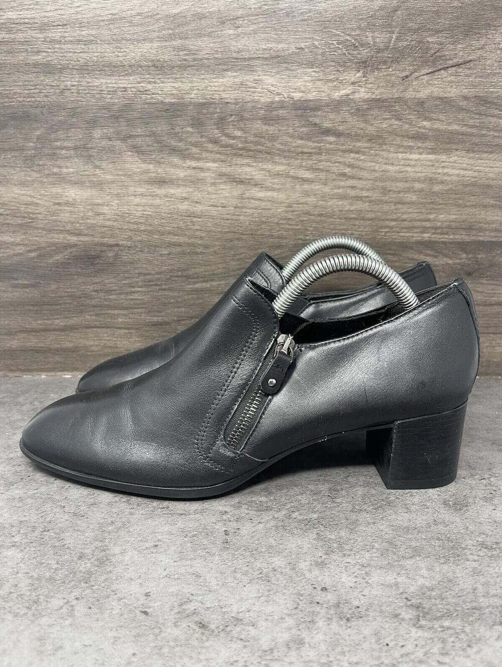 Munro Annee Booties Womens Size 10 Black Leather Heel